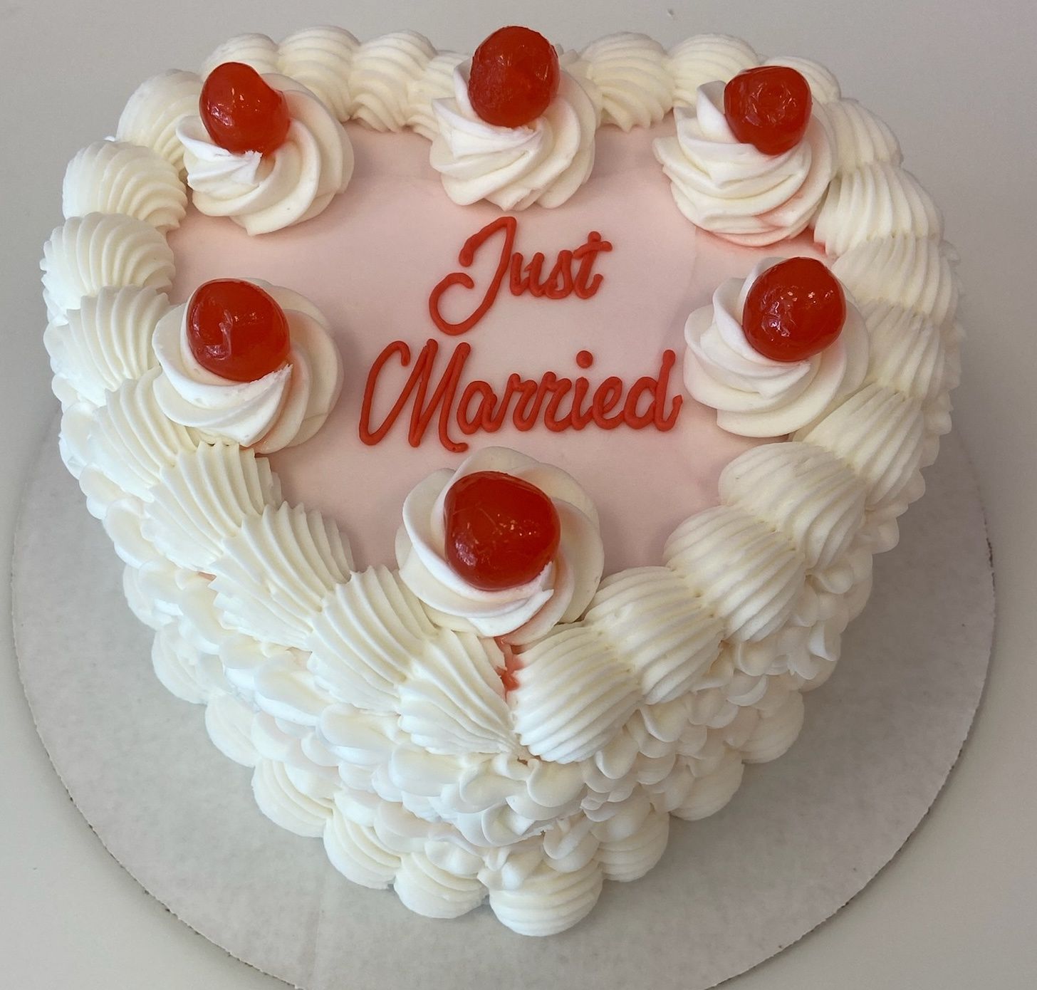 Vintage Heart Cake with Cherries