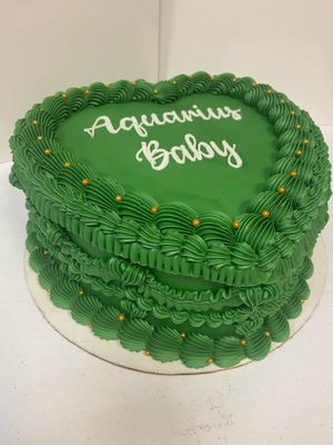 Vintage Green Heart Cake