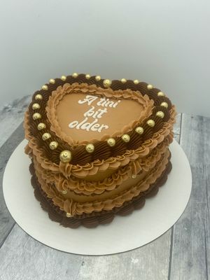 A Tini Bit Older Vintage Heart Cake - Espresso Martini