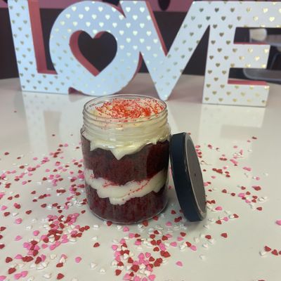 Valentine's Day Cupcake Jar - Red Velvet