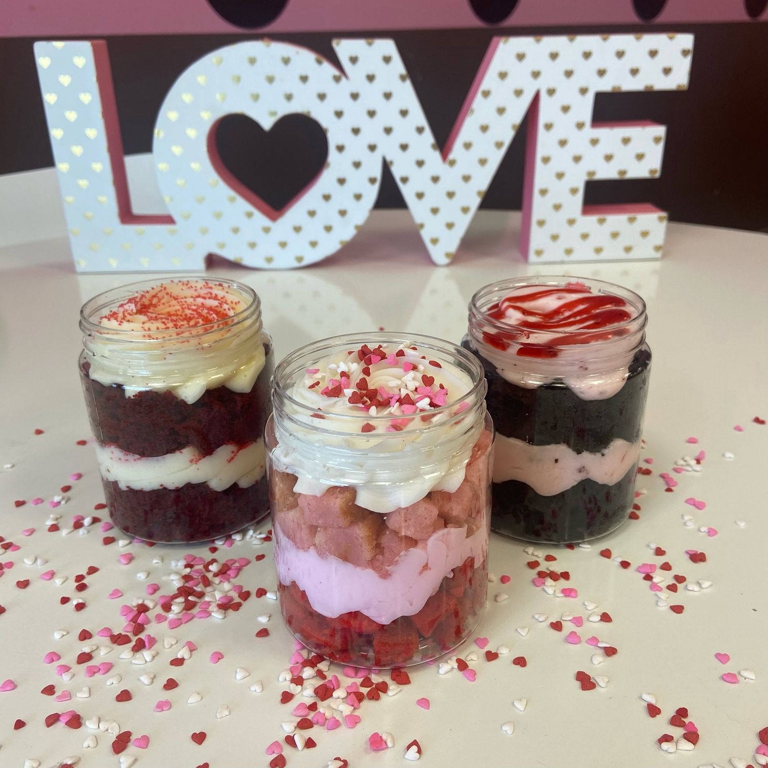 Valentine&#39;s Day Cupcake Jar Gift Set - 3-Pack - Choose Your Flavors