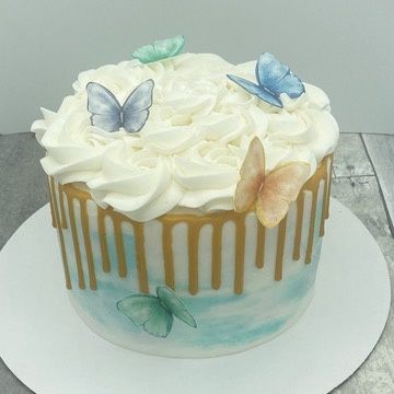 Gluten Free Butterfly Drip Cake