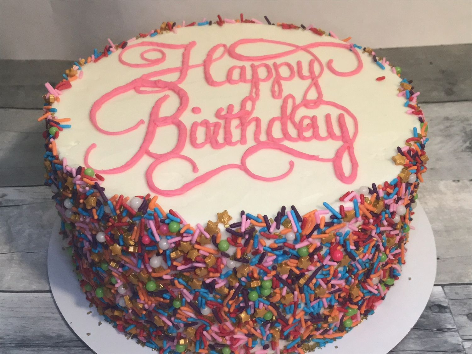 Gluten Free Happy Birthday Sprinkle Cake