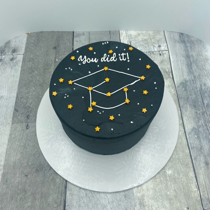 Graduation Cake with Gold Stars