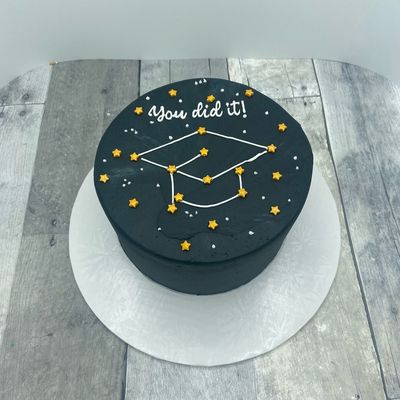 Graduation Cake with Gold Stars
