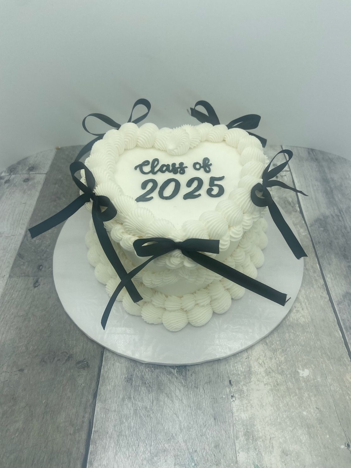 Graduation Heart Cake with Bows