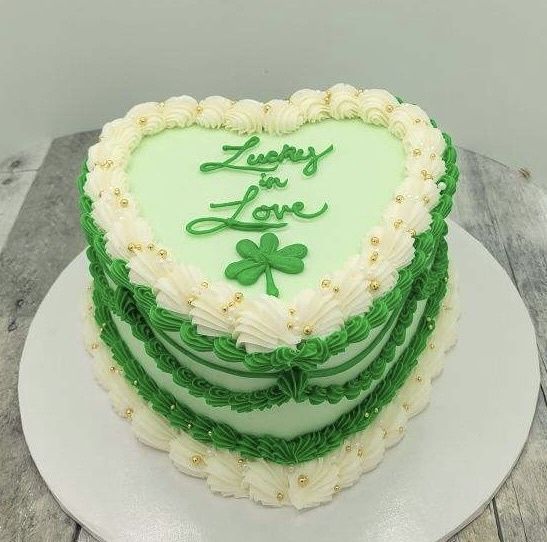 Lucky in Love Heart Cake