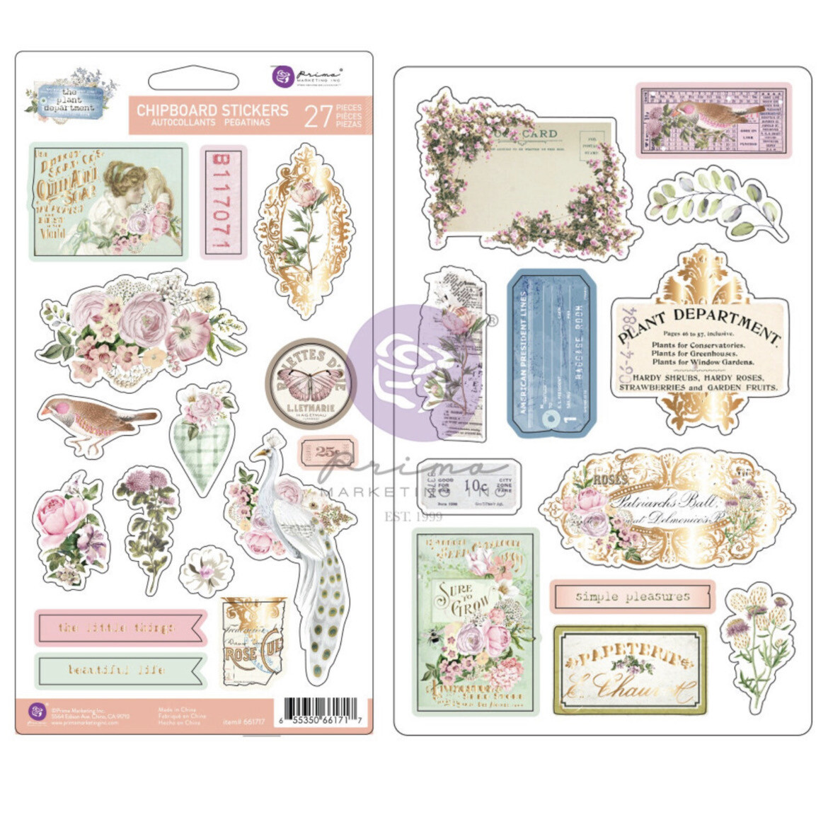 The Plant Department Chipboard Stickers 27pc