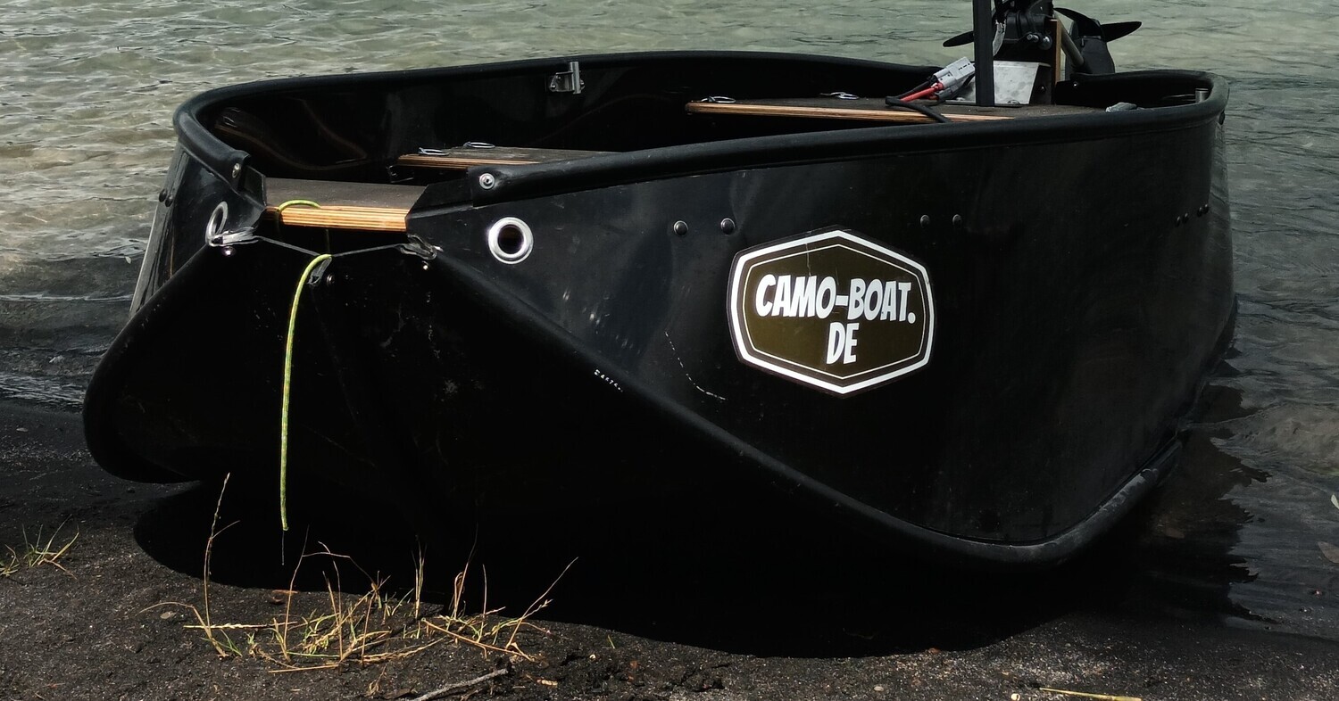 Barca Pieghevole camo-boat 250 NERA + supporto motore