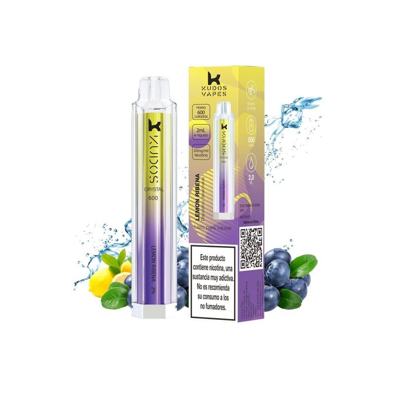 VAPE KUDOS CRYSTAL 600 LEMON RIBENA 20MG