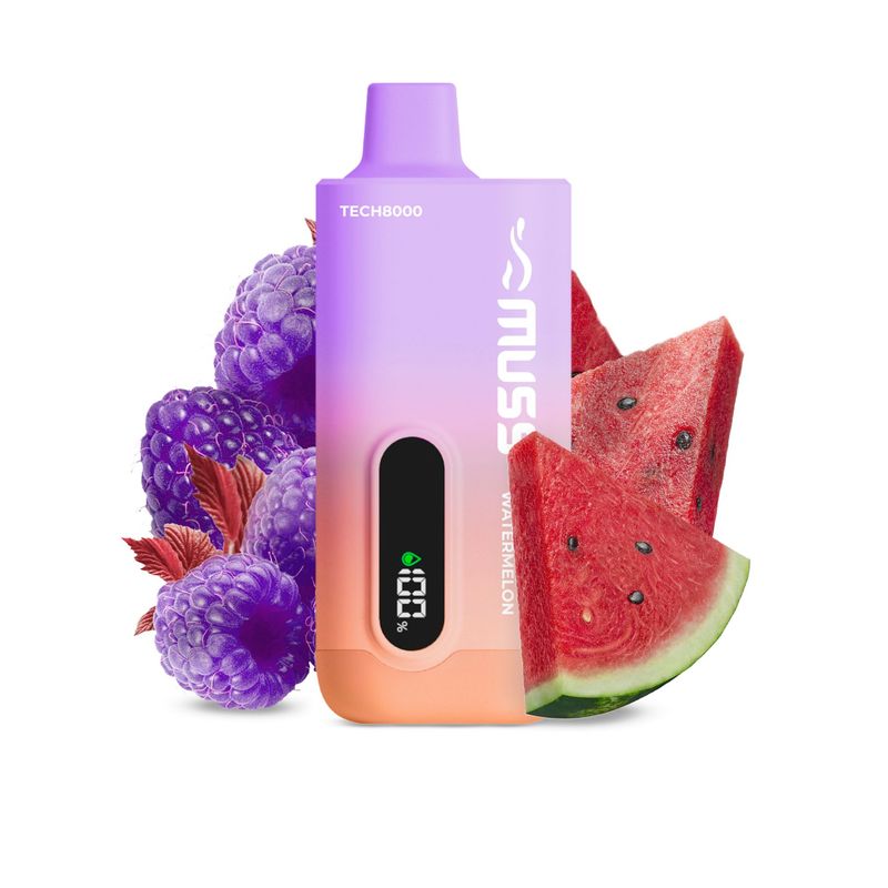 MUSS TECH8000 RASPBERRY WATERMELON 0 MG