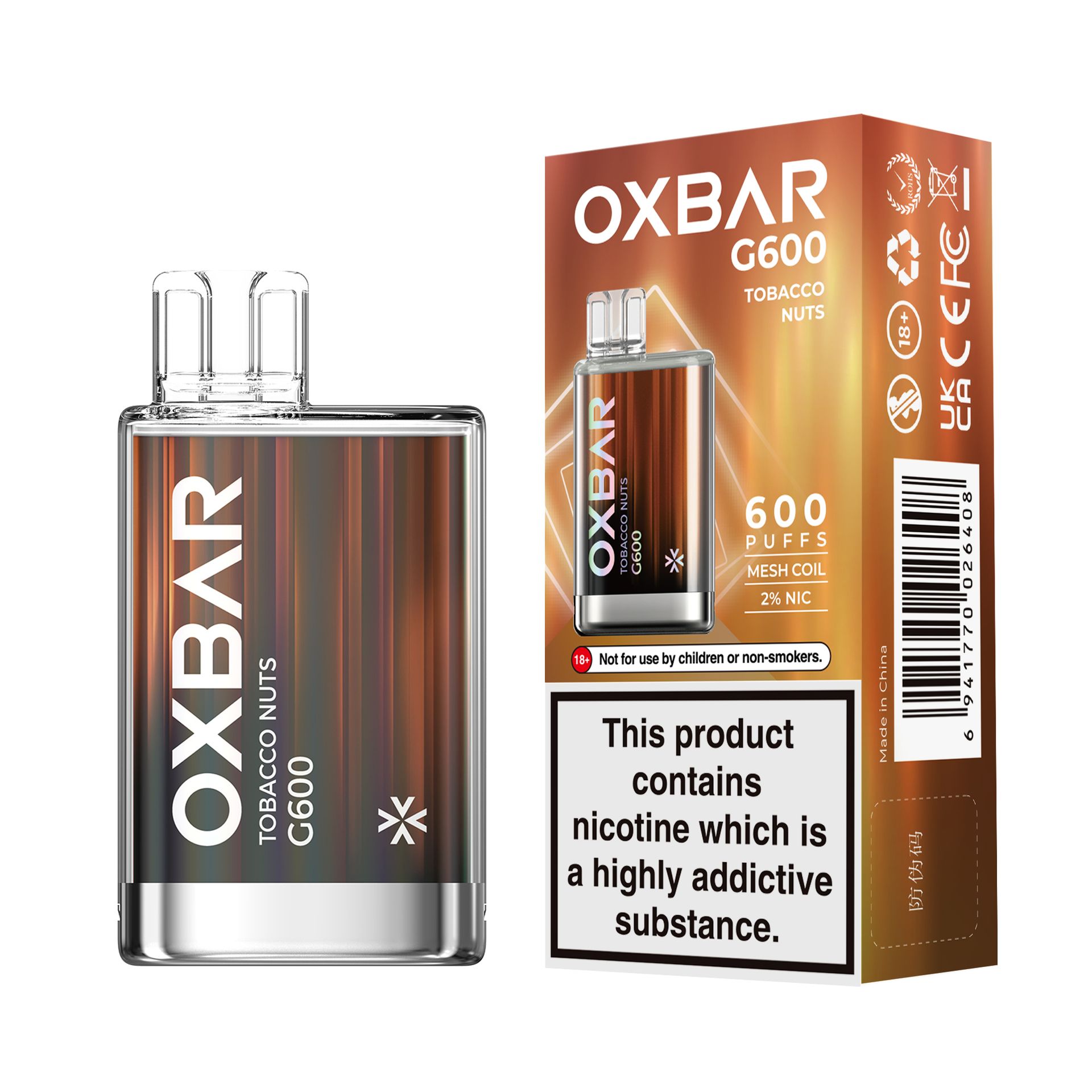 OXBAR G600 TOBACCO NUTS 20 MG