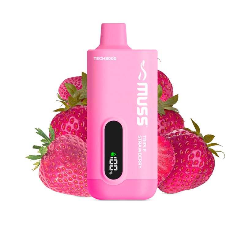 MUSS TECH 8000 TRIPLE STRAWBERRY 0MG MUSS TECH 8000 TRIPLE STRAWBERRY 0MG