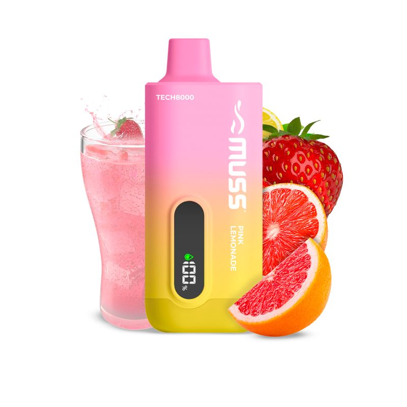 MUSS TECH 8000 PINK LEMONADE 0MG MUSS TECH 8000 PINK LEMONADE 0MG