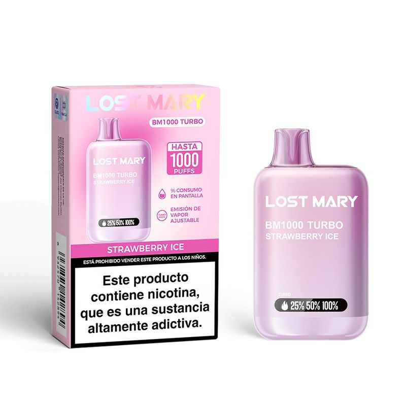 LOST MARY BM1000 TURBO STRAWBERRY ICE 20MG LOST MARY BM1000 TURBO STRAWBERRY ICE 20MG