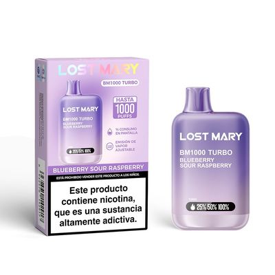LOST MARY BM1000 TURBO BLUEBERRY SOUR RASPBERRY 20MG LOST MARY BM1000 TURBO BLUEBERRY SOUR RASPBERRY 20MG