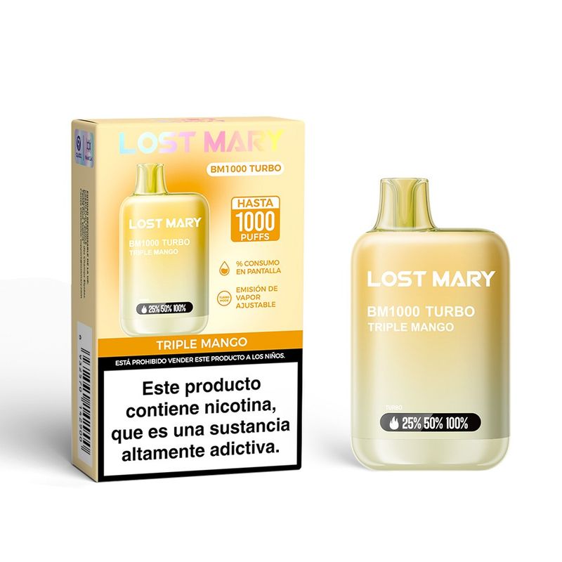 LOST MARY BM1000 TURBO TRIPLE MANGO 20MG LOST MARY BM1000 TURBO TRIPLE MANGO 20MG