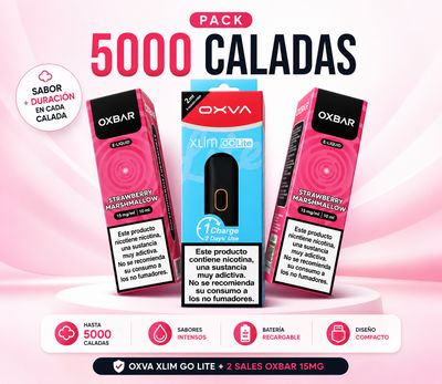 PACK OXVA SLIM GO LITE + 2 SALES OXBAR 15MG