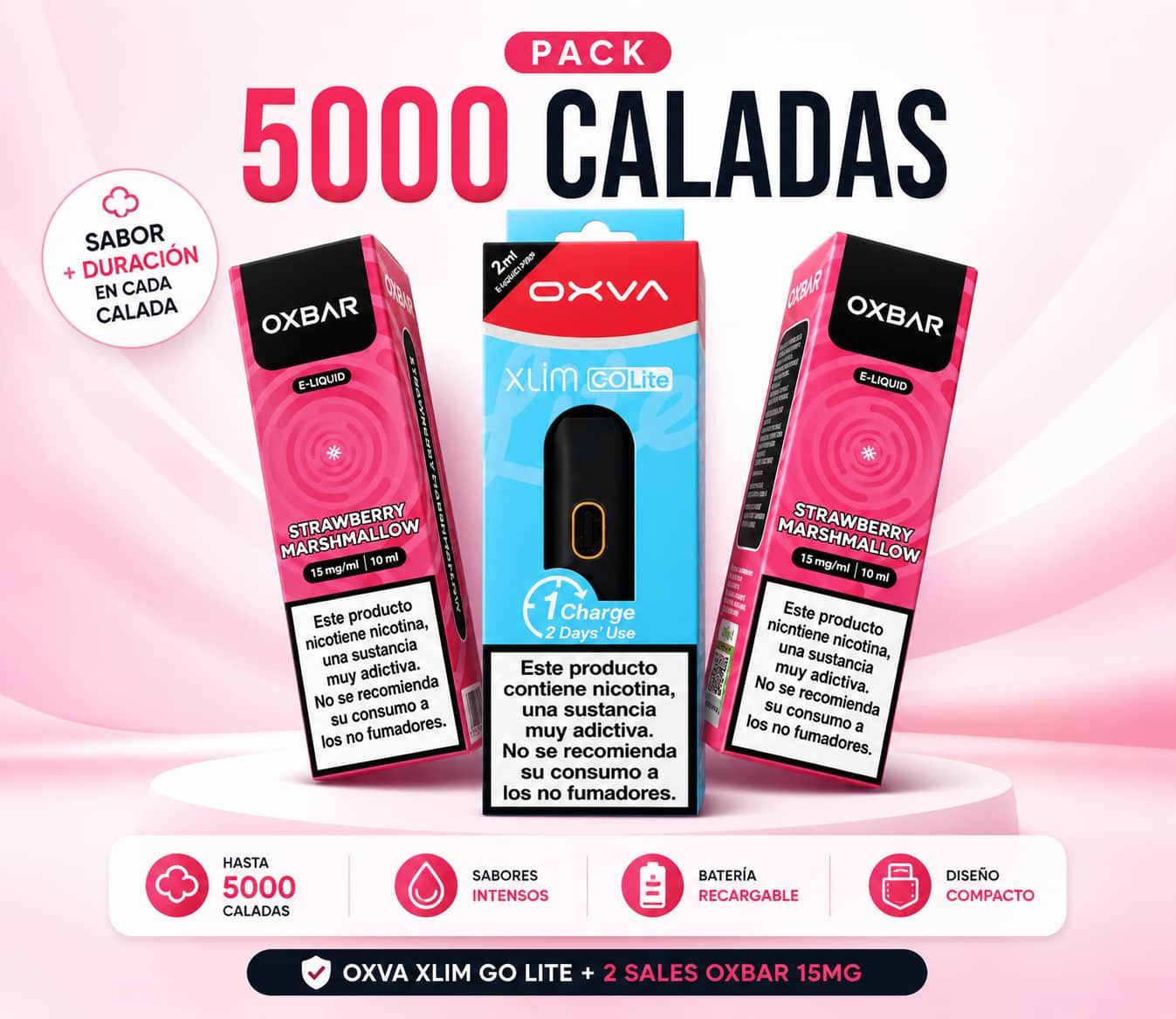 PACK OXVA XLIM GO LITE + 2 SALES OXBAR A ELEGIR
