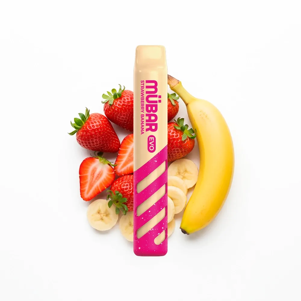 MÜBAR EVO 800 DISPOSABLE STRAWBERRY BANANA 20MG MÜBAR EVO 800 DISPOSABLE STRAWBERRY BANANA 20MG