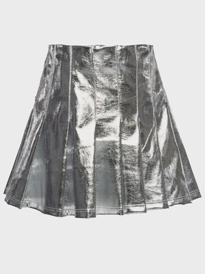 Faux Leather Metallic Skirt