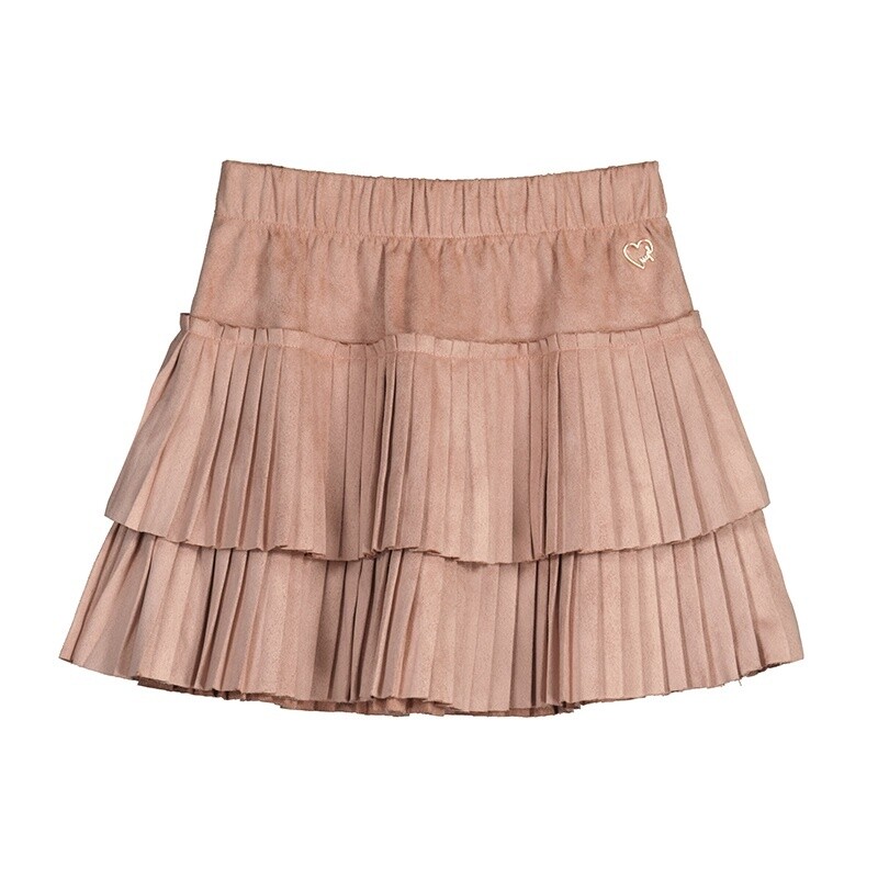 Pleated Blush "Suede" Skirt