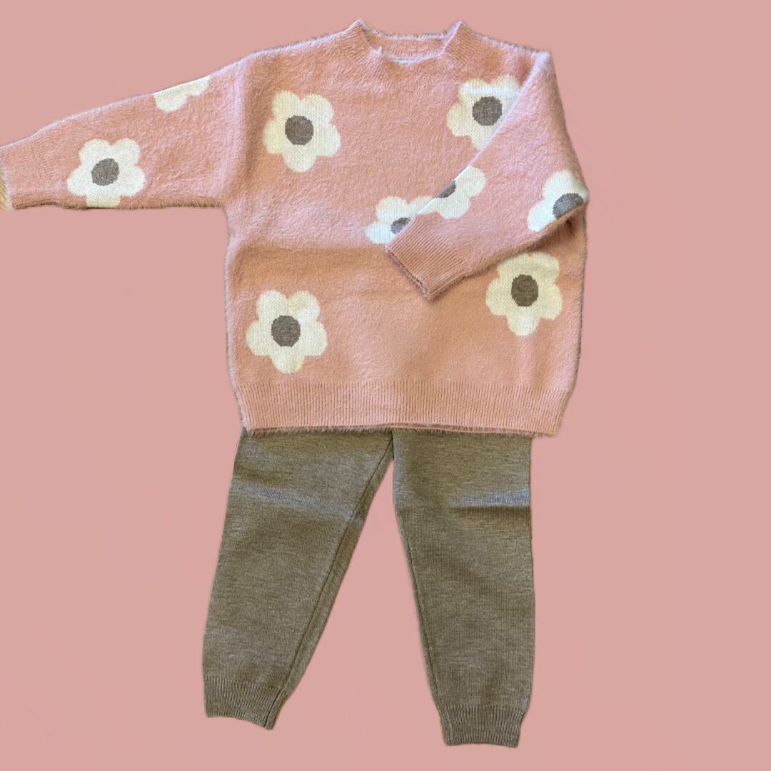 Floral Sweater & Knit Pant Set