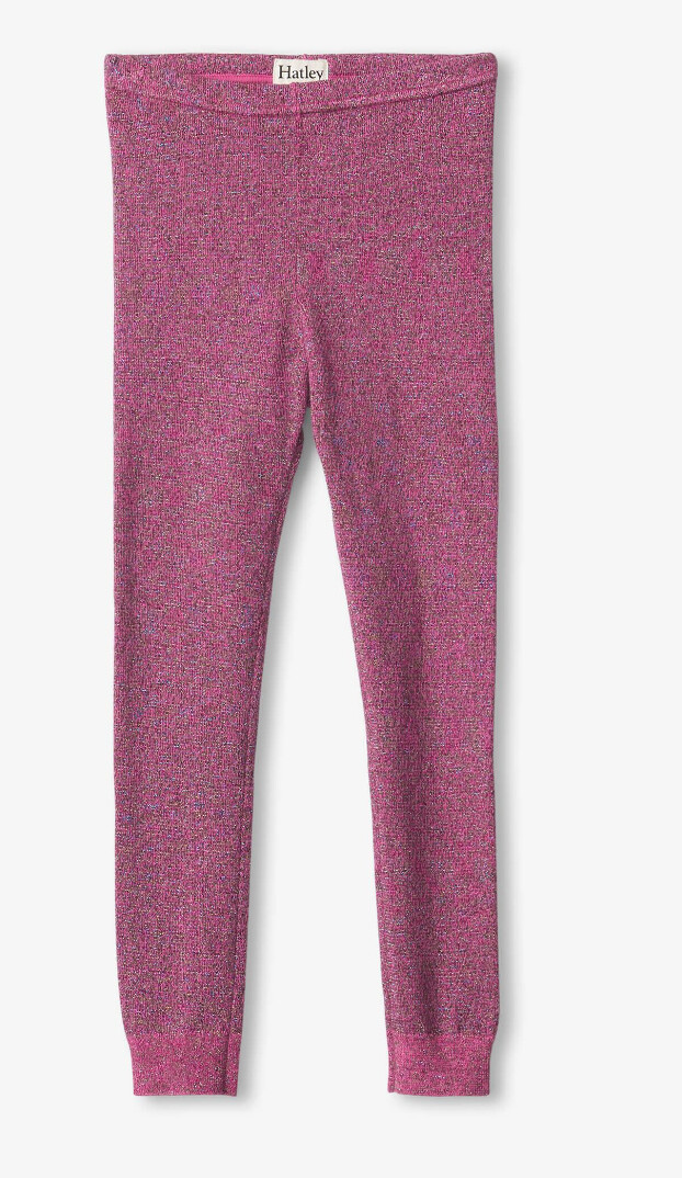 Pink Glitter Knit Leggings