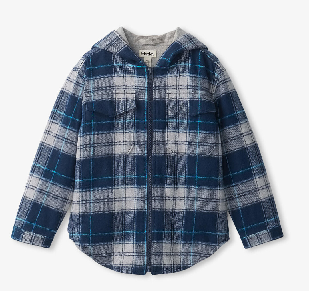 Plaid Lined Hooded Shacket