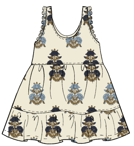 Kelsey Flowerette Dress, Colour: Creamy, Size: 7Y