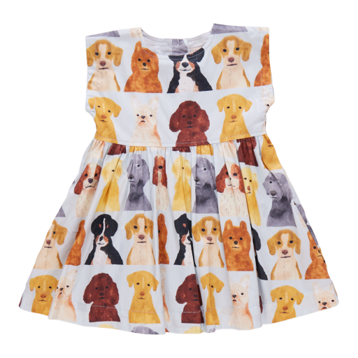 Adaline Dogs Dress, Colour: Pale Blue, Size: 2Y