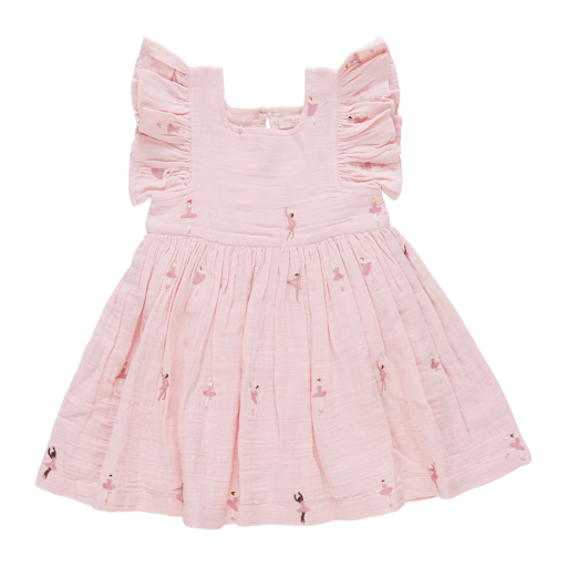 Elsie Ballerina Embroidery Dress, Colour: Pink, Size: 3Y