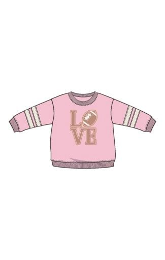 French Terry Sport - Varsity - Pink - Cozy Drop Sleeve Sweatshirt W/ Varsity Stripes