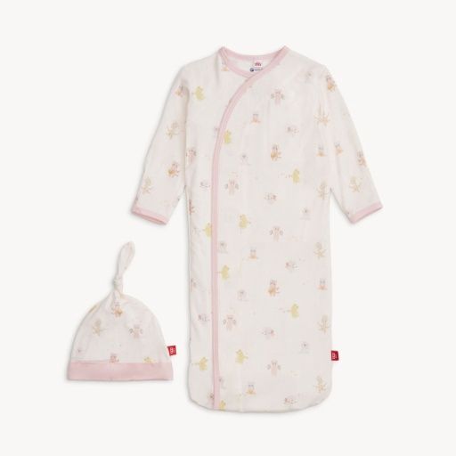 BABY BEATS GOWN + HAT: Pink, Size: NB - 3M
