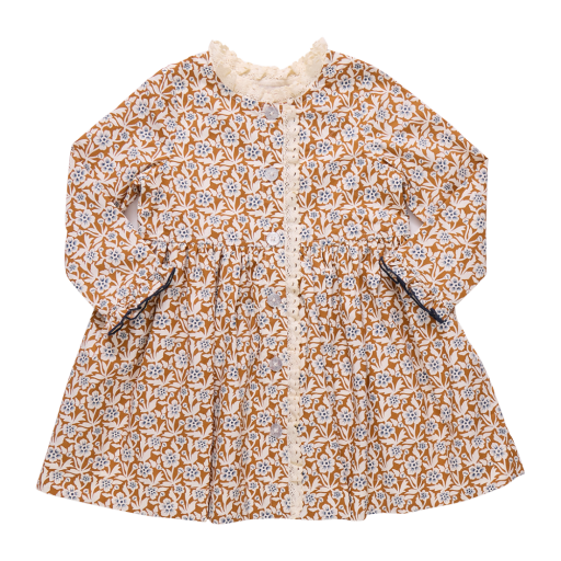 Autumn Dress - Gold Climbing Floral, Size: 3Y
