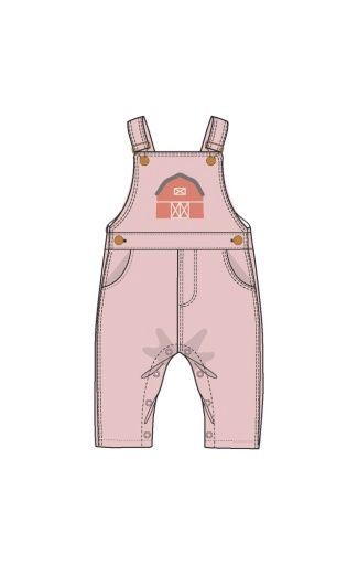 Little Farm - Corduroy - Veiled Pink Classic Overall Set