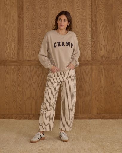 OVERSIZED SWEATSHIRT 2 || CHAMP || ADULT L, Size: L, Color: STONE