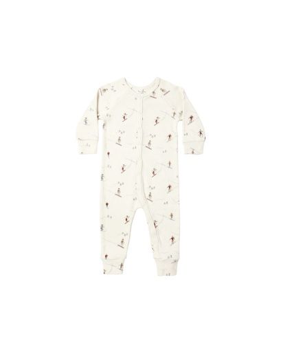 ORGANIC LONG JOHN PAJAMAS || SKIERS, Size: 0-3M