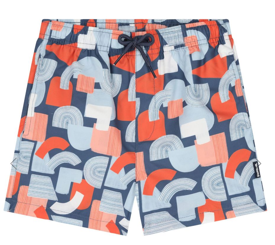 Geometric Retro Swim Trunks