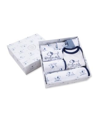 Puppy Navy Toile 6pc Gift Box
