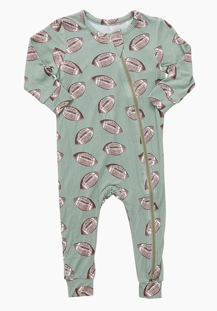 Green Flying Footballs Playsuit