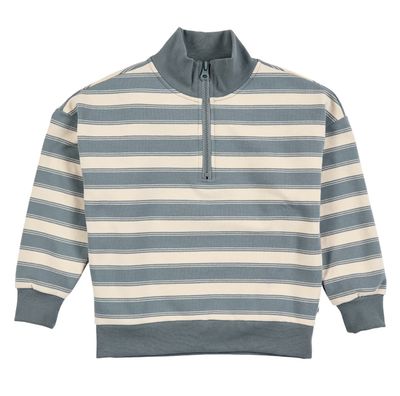 Striped 1/4 Zip Sweatshirt