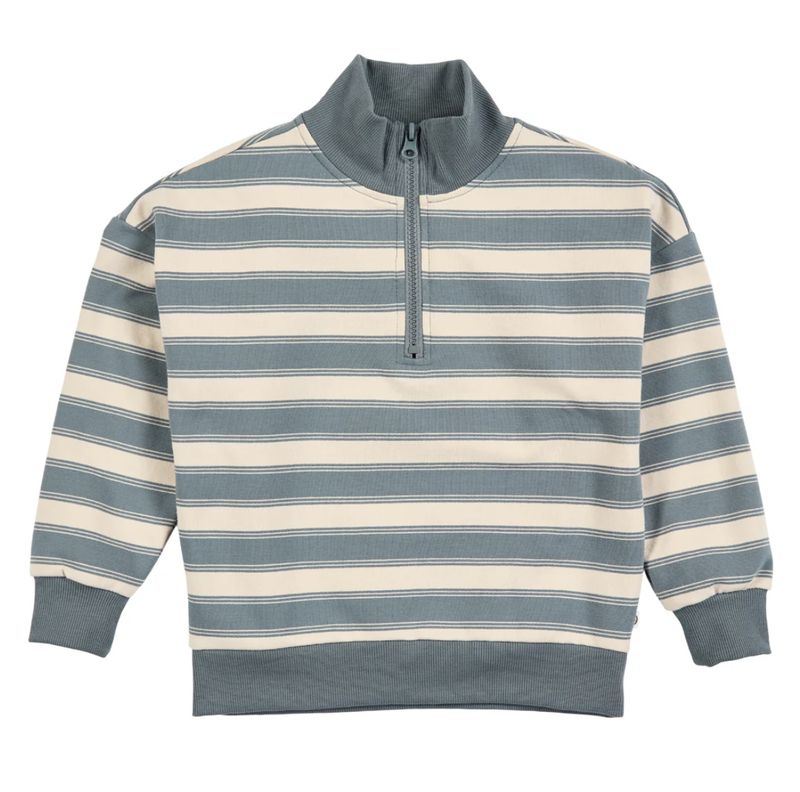 Striped 1/4 Zip Sweatshirt
