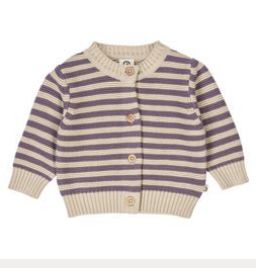 Pointelle Striped Cardigan