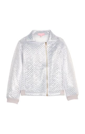 Quilted Moto Jacket, Colour: Silver, Size: 4