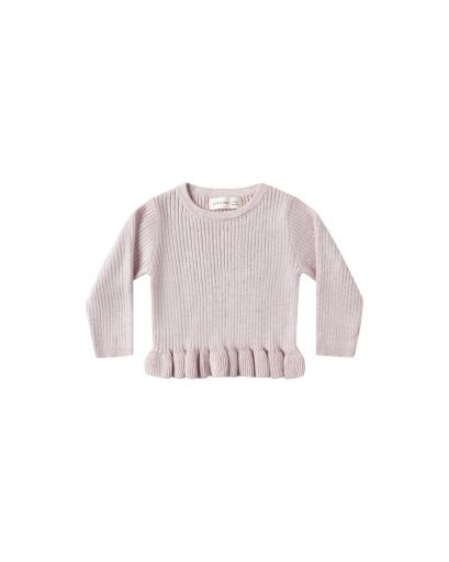 RIB KNIT PEPLUM TOP || LILAC, Size: 3-6M