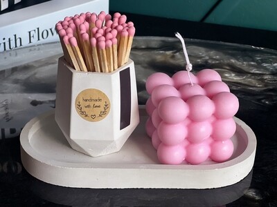 Set - Bubble scented candle and matches