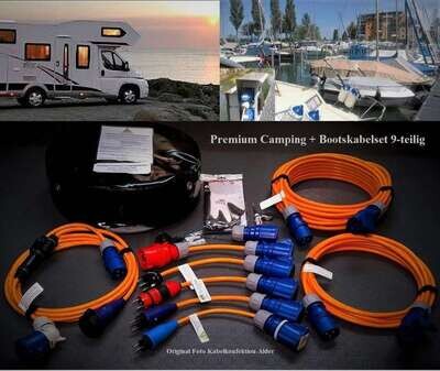 Caravan Kabel Camping Kabel Bootkabel Set 9-teilig Premium mit Purkabel für Vielreisende nur 349.-