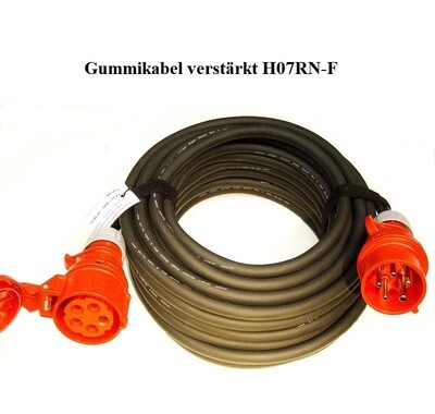 H07RN-F CEE16-5 Verlängerungskabel Gummi verstärkt 5x1,5mm2 bis max. 9kW ab 35.-
