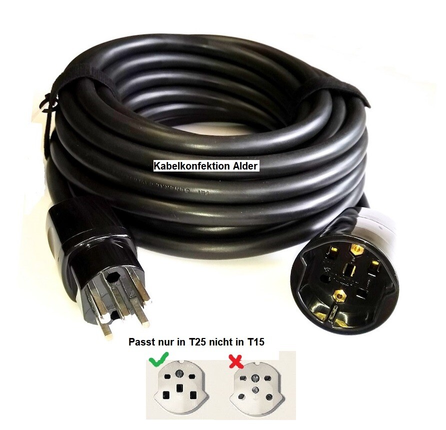 PVC Verlängerungskabel T25/5/400V IP20 5x2,5mm2 für Innenanwendung ab 55.-